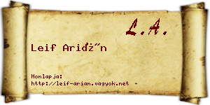 Leif Arián névjegykártya